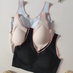 3pcs Colorblock Wireless Bras Women's Lingerie