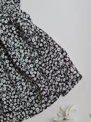 Boho Ditsy Floral Print Skorts Shorts Casual High Waist Ruched Summer Shorts