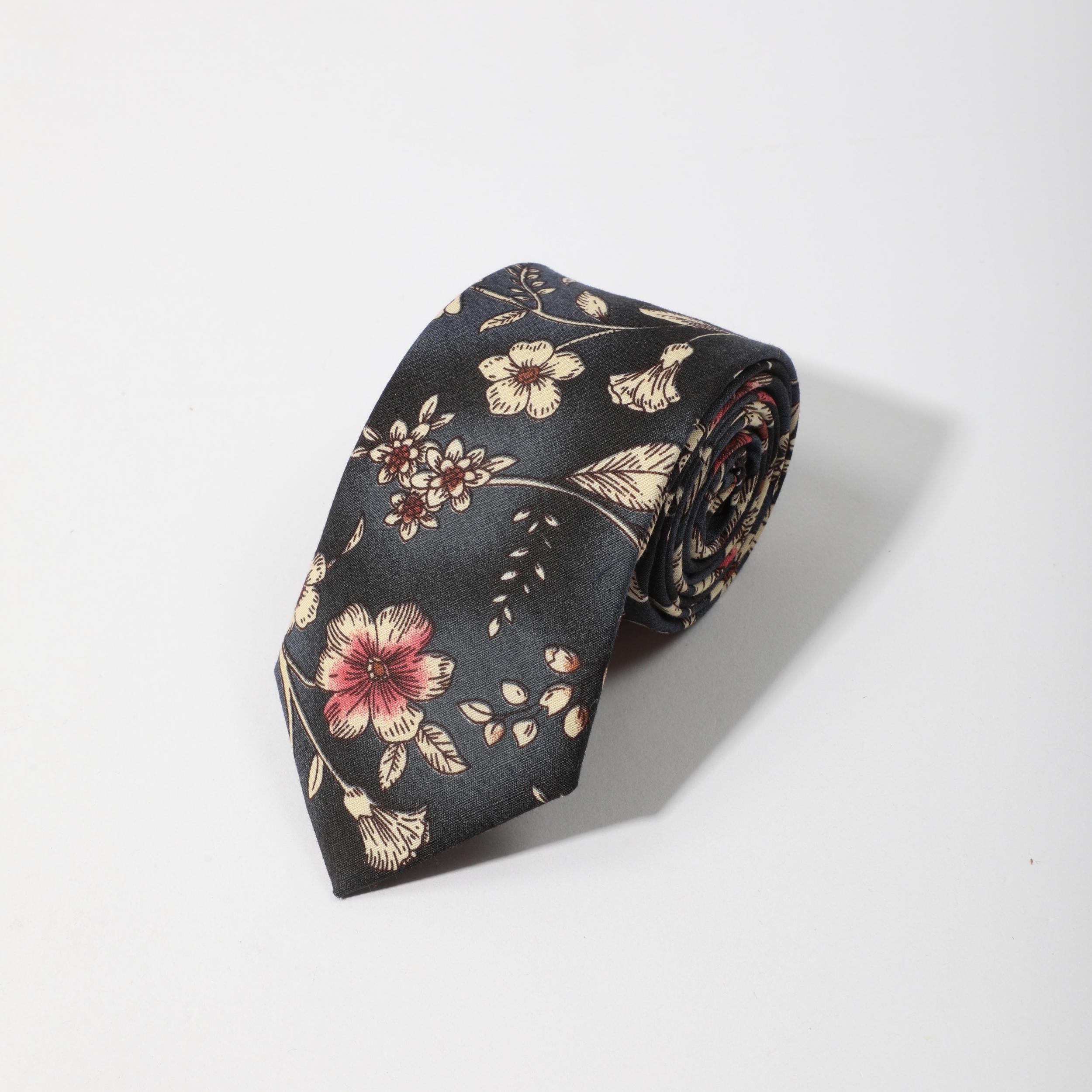 Men's Floral Print Necktie for Wedding Party Business