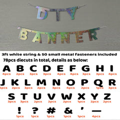 DIY Letter Character Paper Pull Flag Set for Birthday Party Decoration