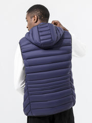 Hooded Vest Men's Zip Up Casual Winter Vest