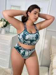  Tie Dye Criss Cross Bra & Panty Set
