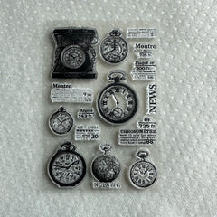 Retro Clock Series Stamp Flower Silicone Stamp