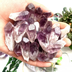 5pcs Natural Amethyst Raw Stone Crystal Rough Points Bulk Gemstone Reiki Healing