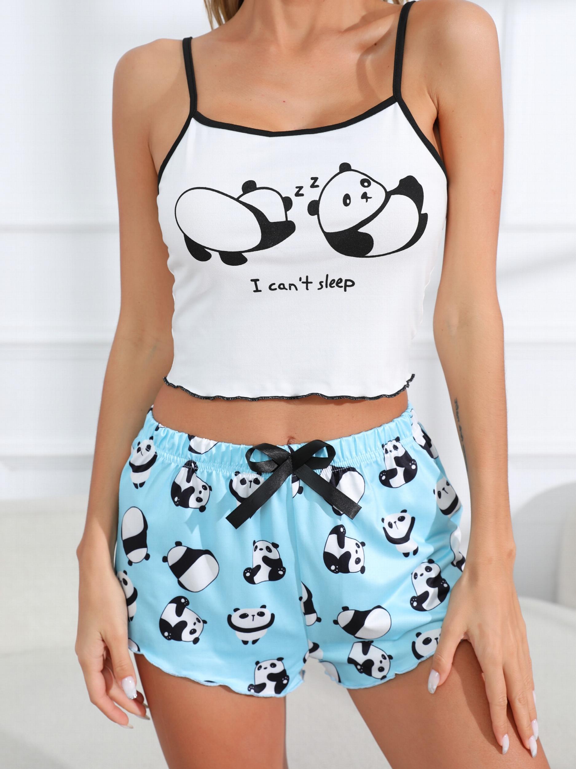 Panda Print Lounge Set Women's Loungewear