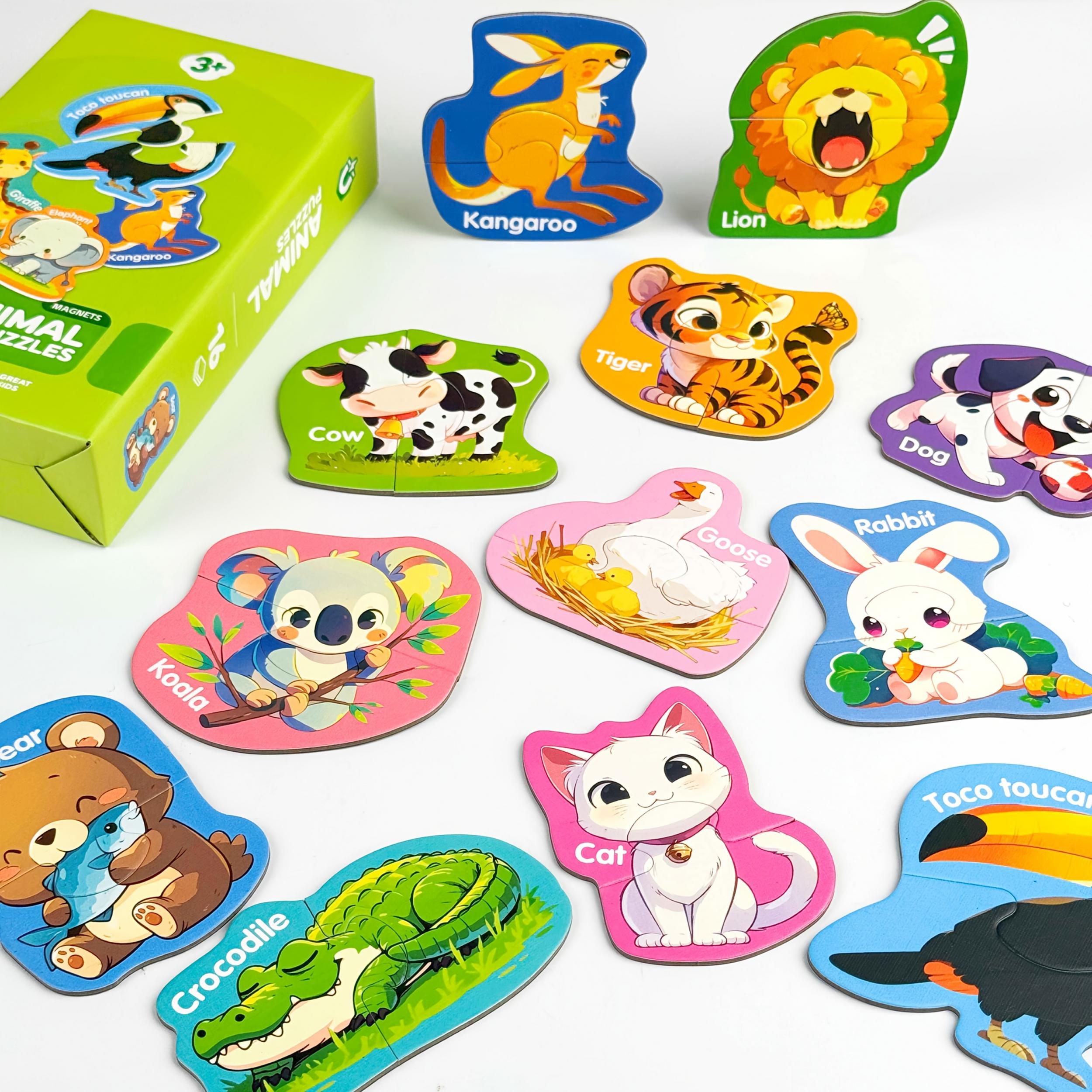 Magnetic Puzzles Animals Transportation Halloween Designs