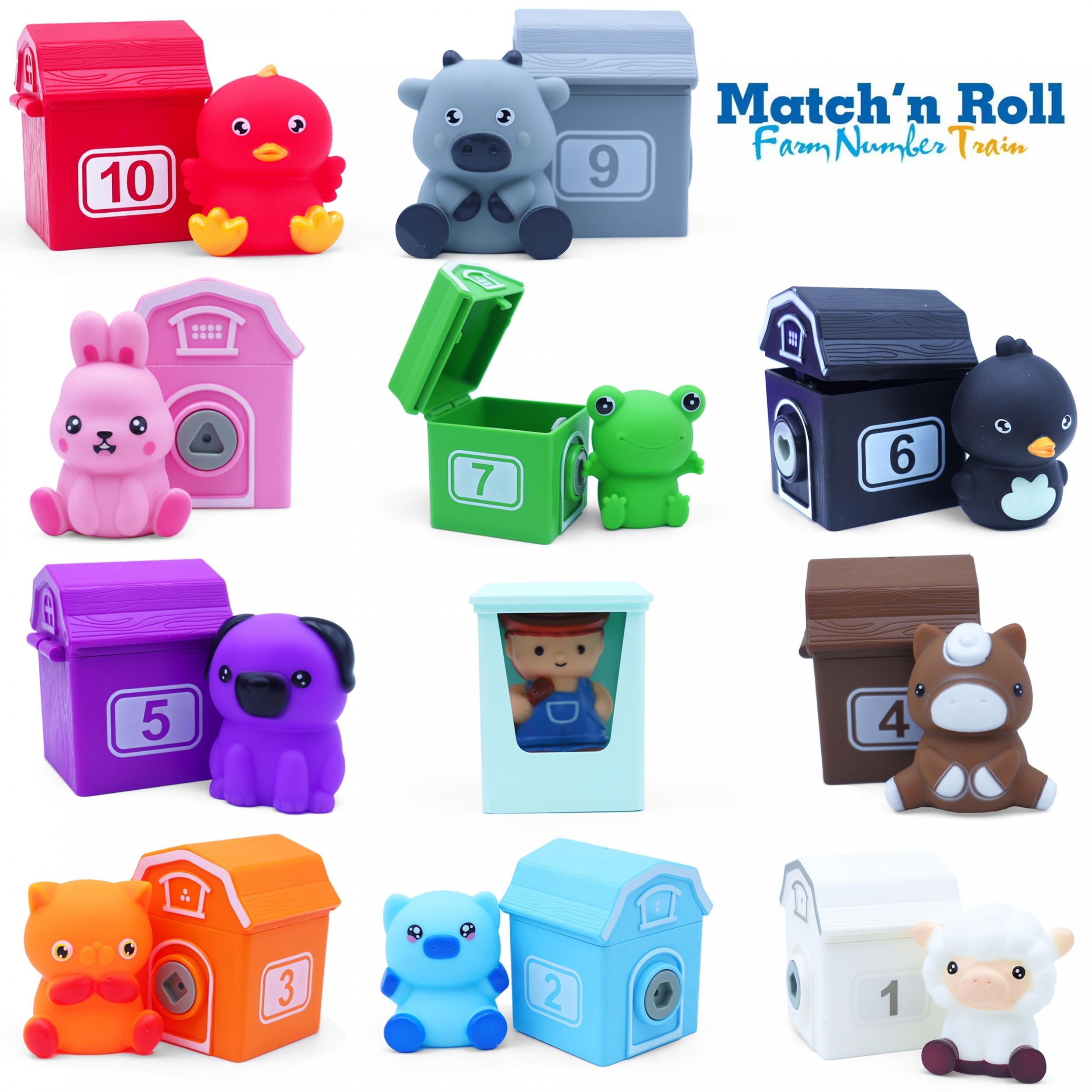 Treasure Game Matching Train with 10 Animal Puppets