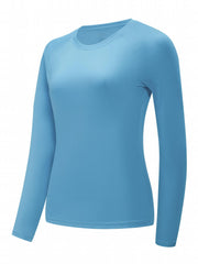 2pcs Solid Lounge Tops Long Sleeve Crew Neck Top Women's Loungewear