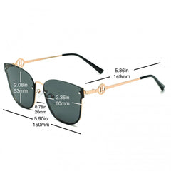 Semi Rimless Sunglasses Gradient Metal Glasses UV400
