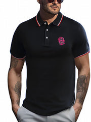 Men's Rabbit Skull Shirt Active Stretch Lapel Button Up Short Sleeve