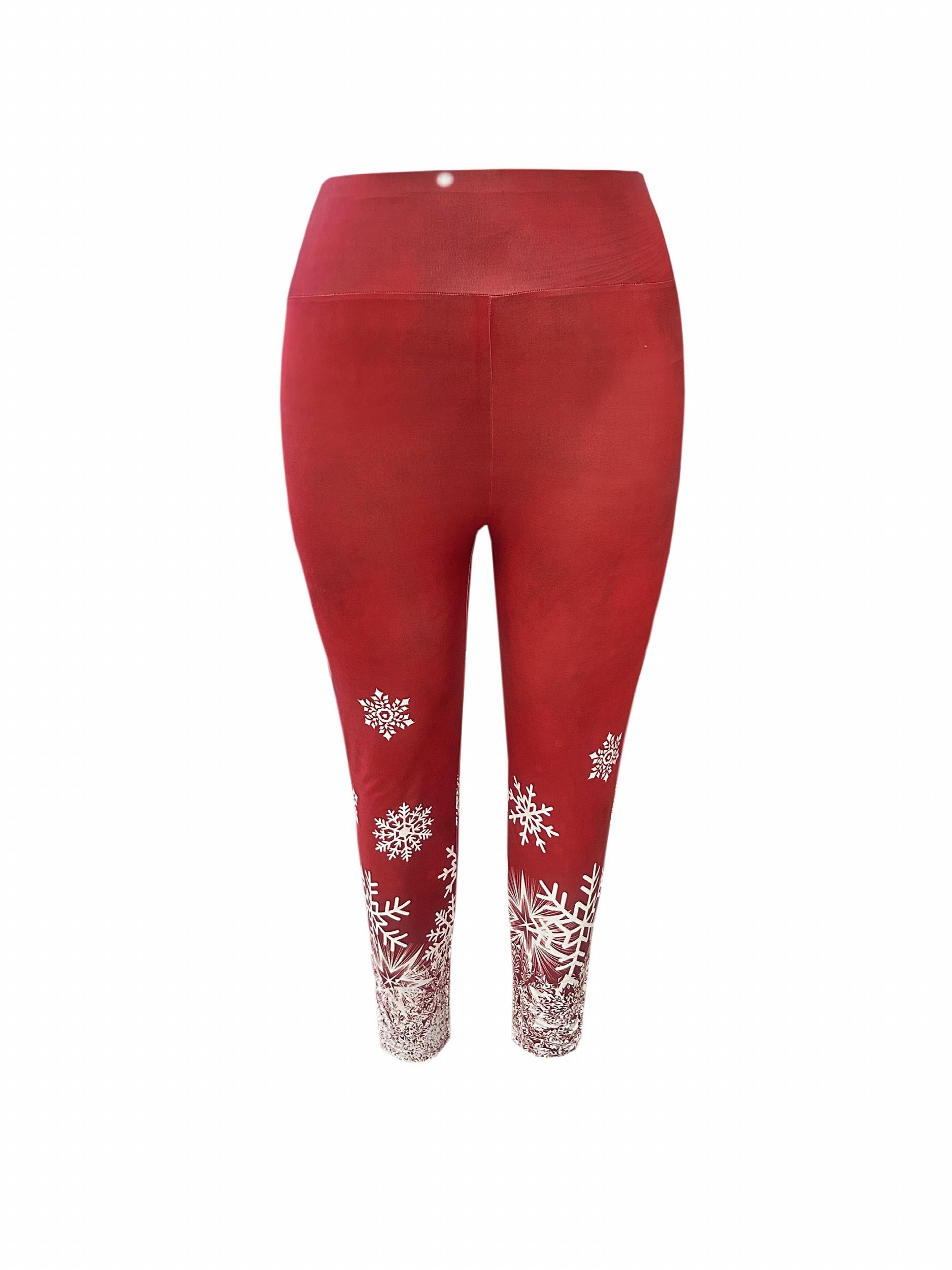  Snowflake Print Tunic Top & Leggings Set
