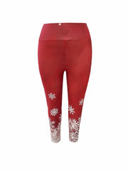  Snowflake Print Tunic Top & Leggings Set