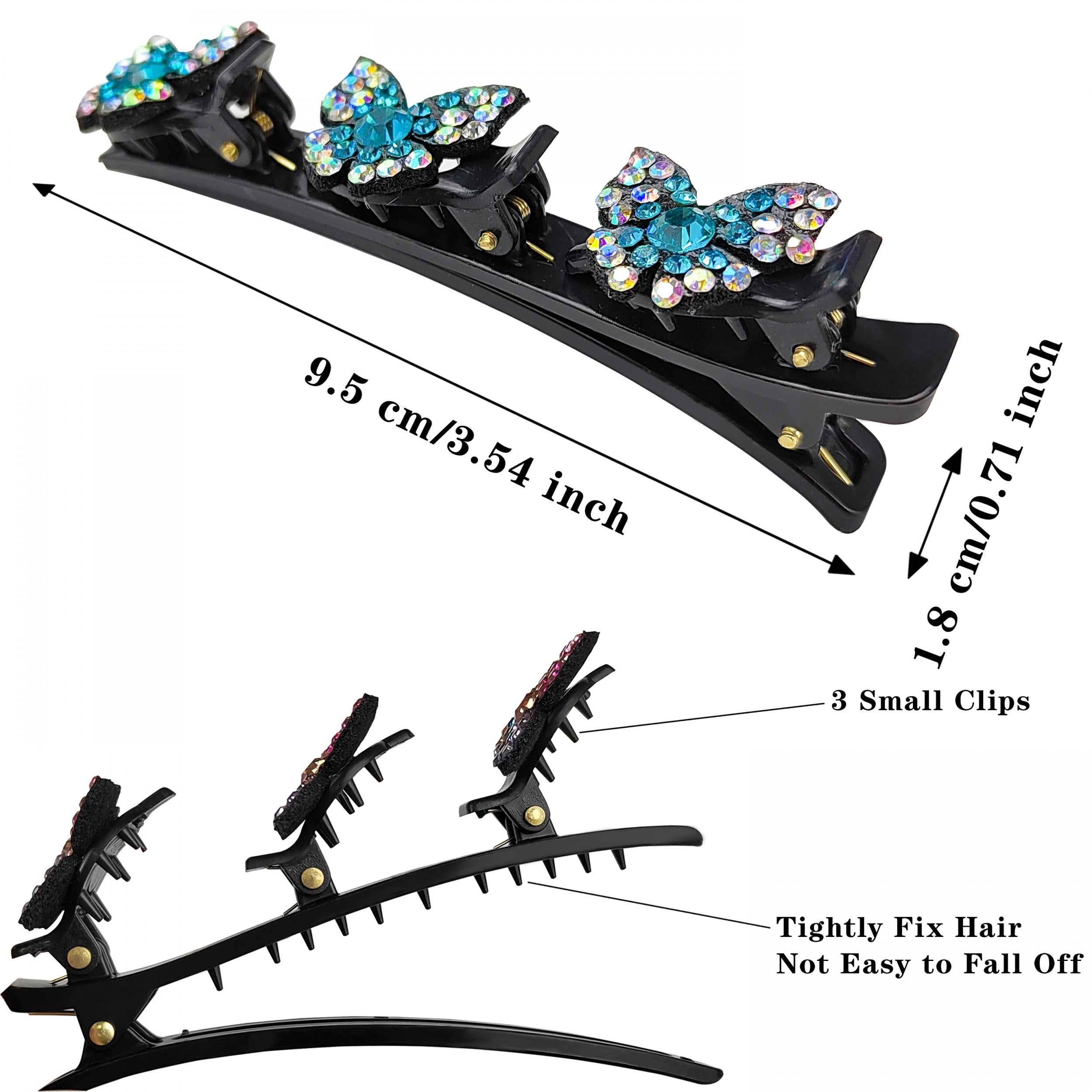 Vintage Rhinestone Butterfly Hair Clip for Women Girls