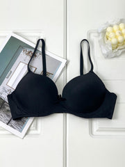Glossy Thick Cup Bras & Bow T Shirt Bra Lingerie