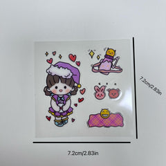 Sweetheart Girl Luggage Stickers For Journal Books Waterproof Notebook Material