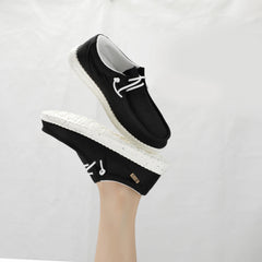 Women's Lace Up Slip on Shoes Light Casual Canvas Shoes With Arch Support