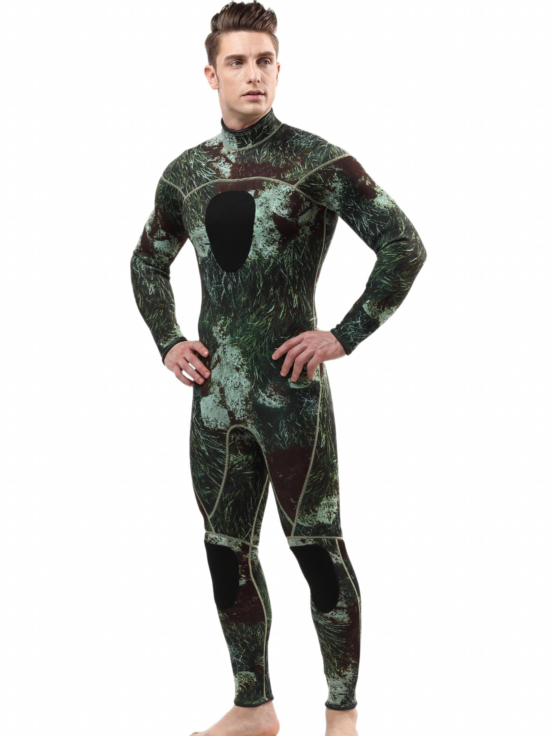 3mm Men's Skinny Fit Diving Suit Camouflage Long Sleeve Sun Protection