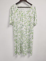  Floral Print Short Sleeve Smock Dress With Pockets