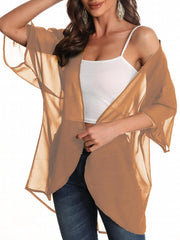 Sheer Cover Up Shirt Long Sleeve Rash Guard Swimwear