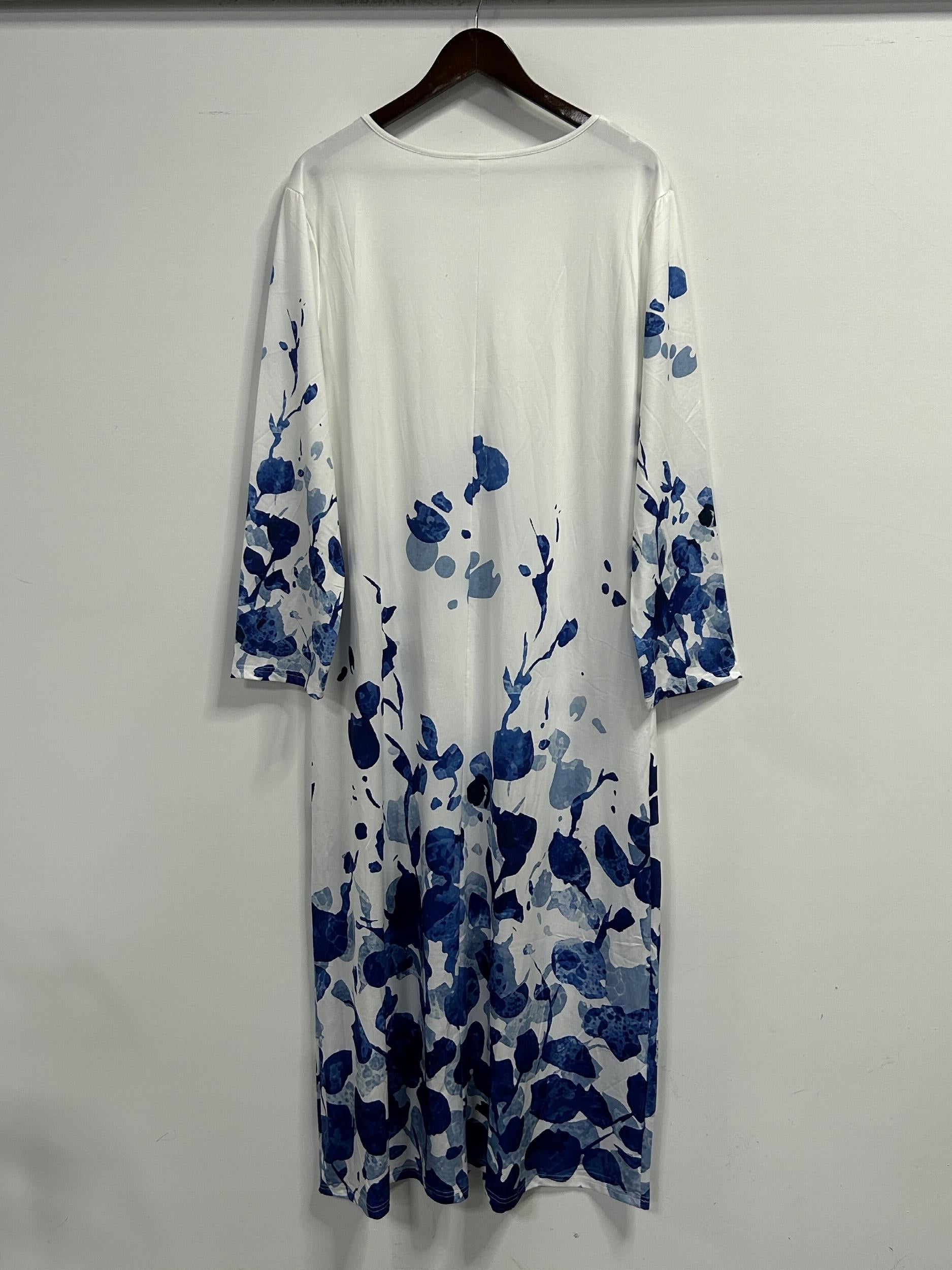  Boho Dress Tie Dye Floral Print Maxi Dress