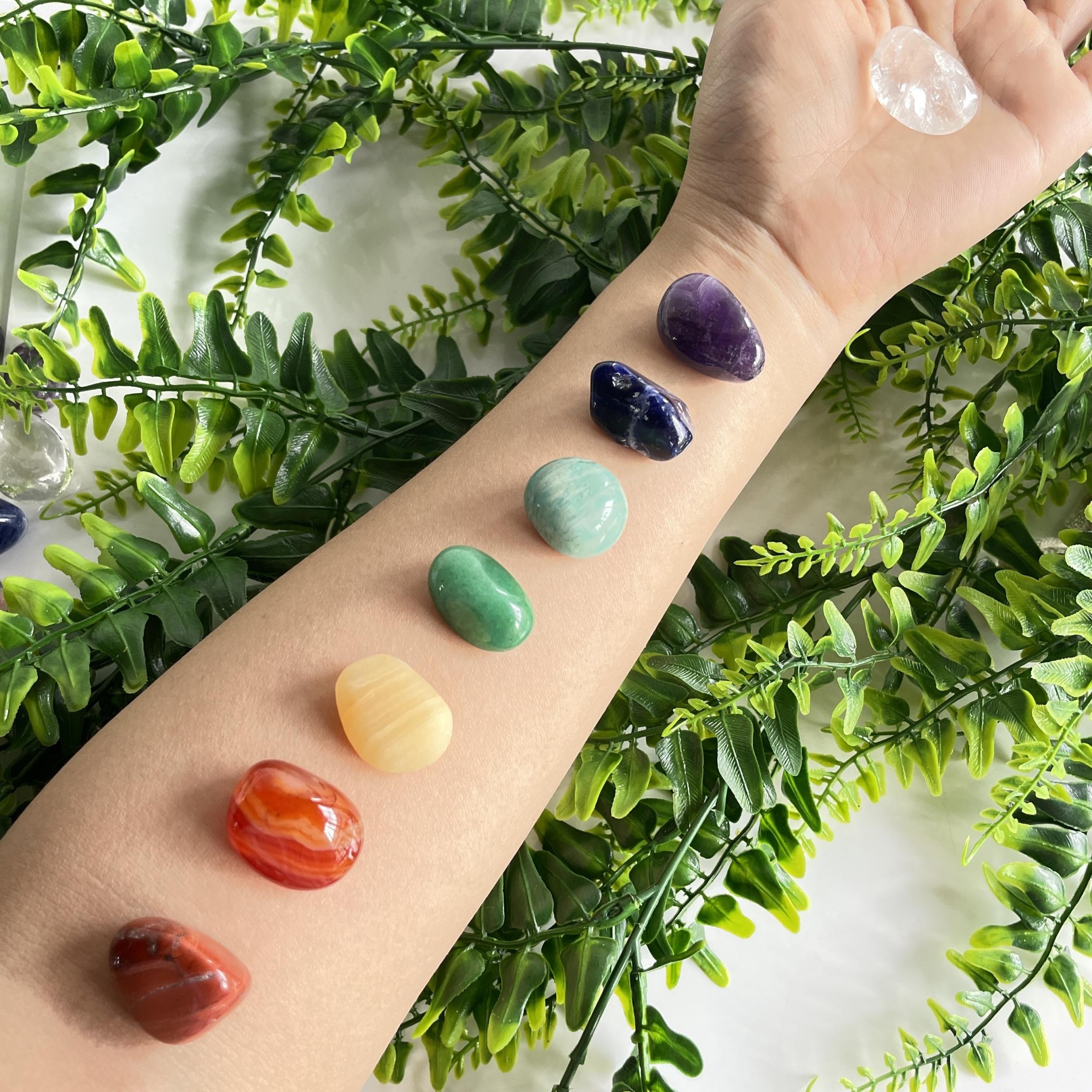 8pcs Tumble Gemstones & Bag Crystal Set - Perfect Portable Daily Healing Crystal