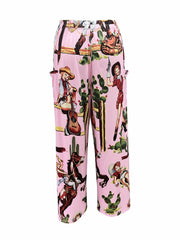  Cowgirl Print High Rise Wide Leg Pants