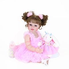 55" Doll 3D Painted Skin Soft Full Vinyl Rooted Hair Plush Bunny Gift