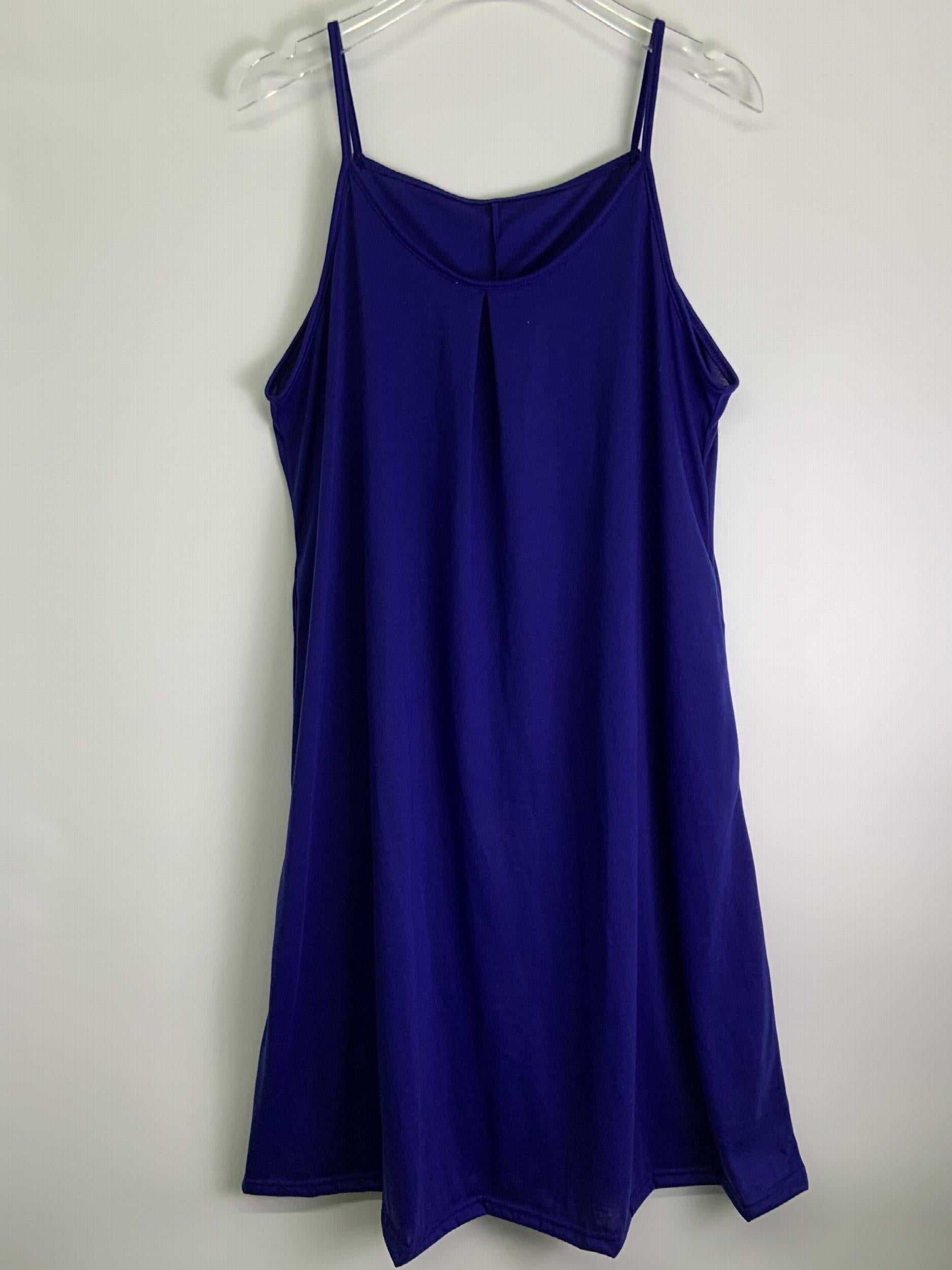  Casual Summer Dress Women's Solid Round Neck Cami Dress With Pockets