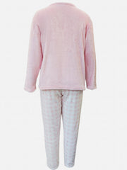 Cozy Plaid Pajama Set with Long Sleeve Top & Soft Pants for Women
