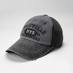 NYS Embroidery Patch Baseball Cap Washed Distressed Vintage Cotton Dad Hat