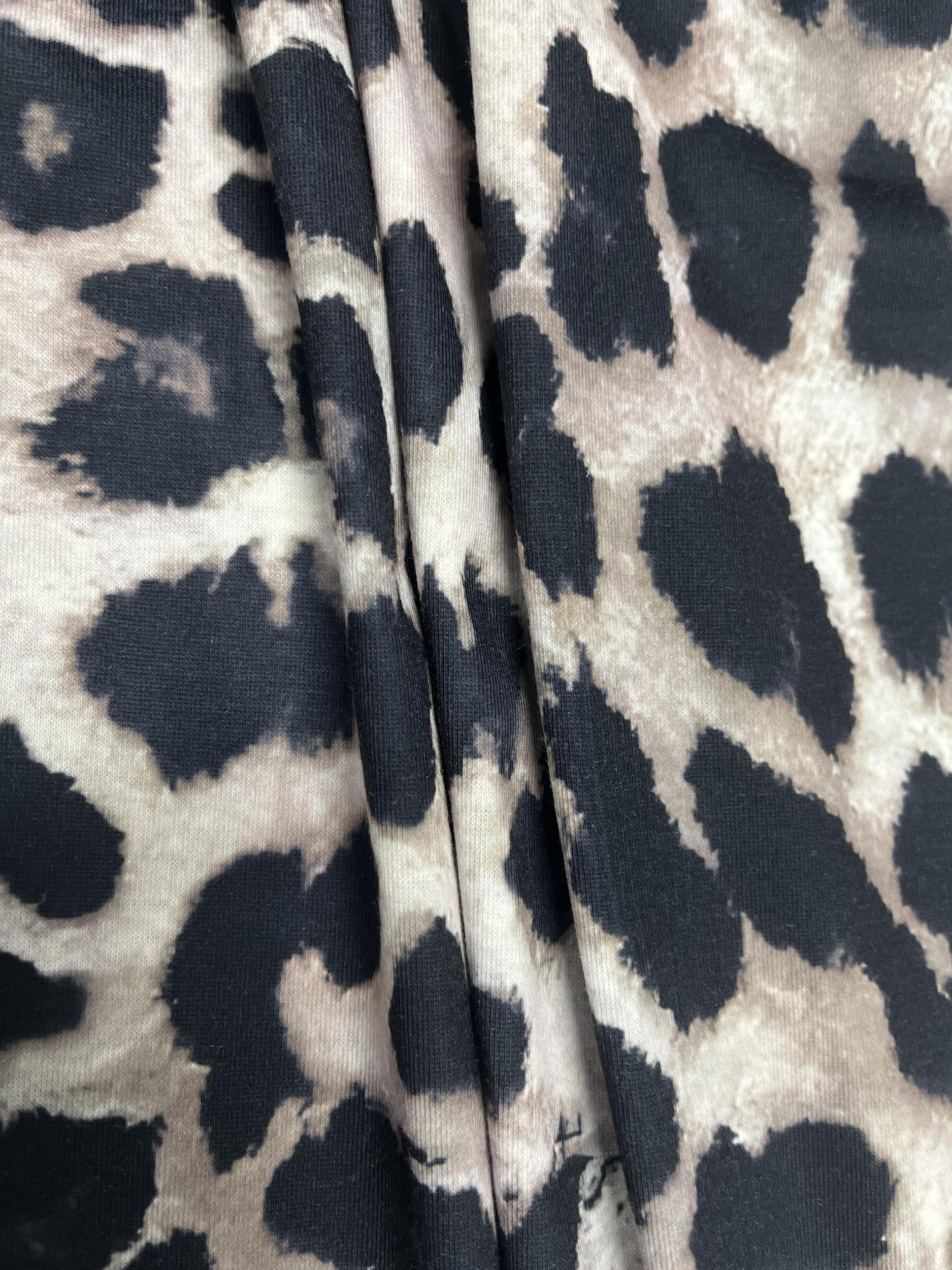  Leopard Print High Rise Wide Leg Trousers