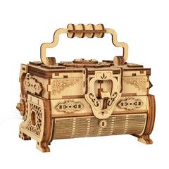 3D Wooden Puzzle Antique Jewel Box Music Box Kit DIY Home Decoration
