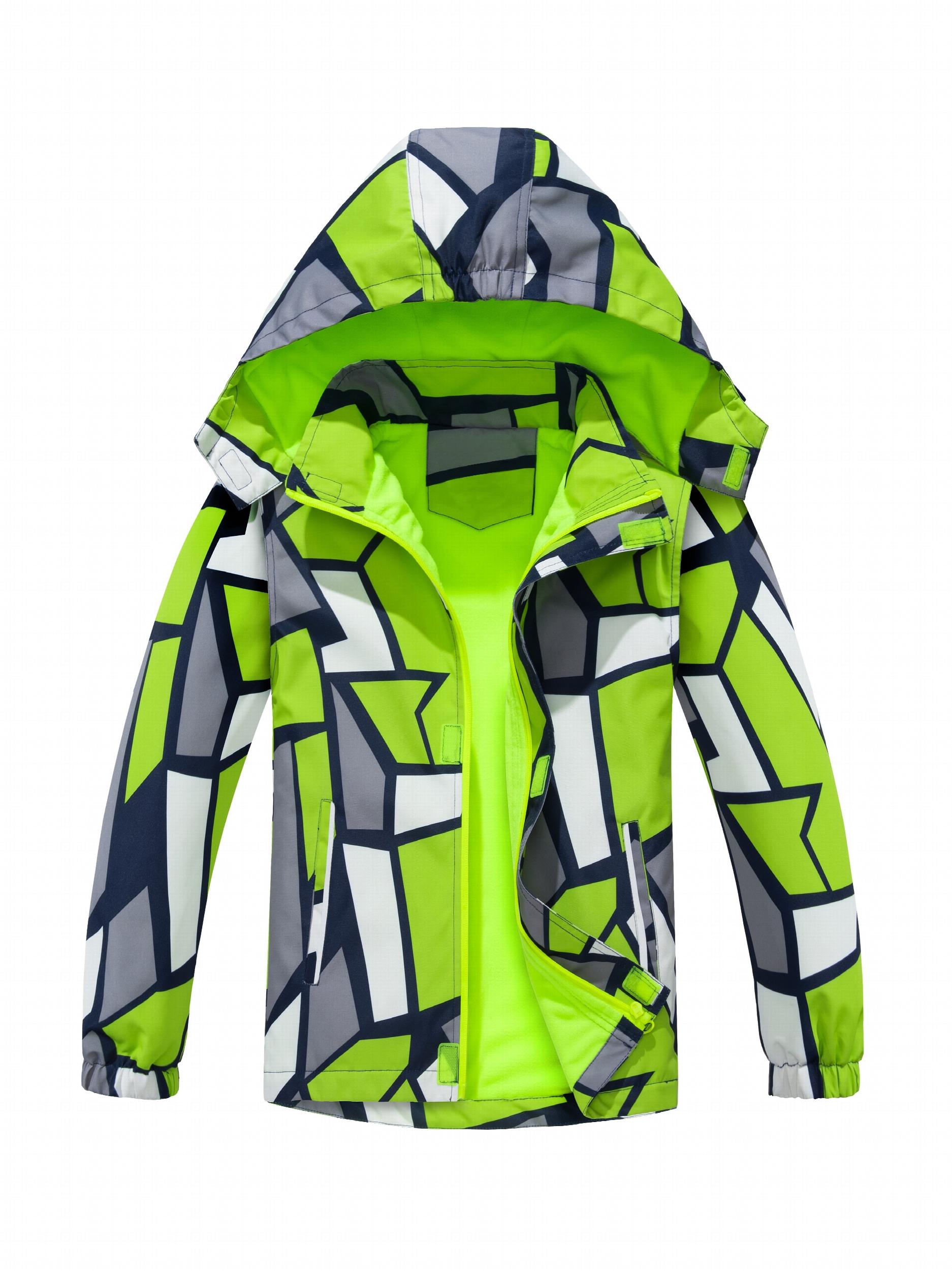 Boys Camo Jacket Raincoats with Removable Hood