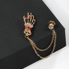 Tassel Faux Diamond Suit Brooch Business Pin for Men