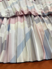  Abstract Print A-line Skirt Elastic Waist Pleated