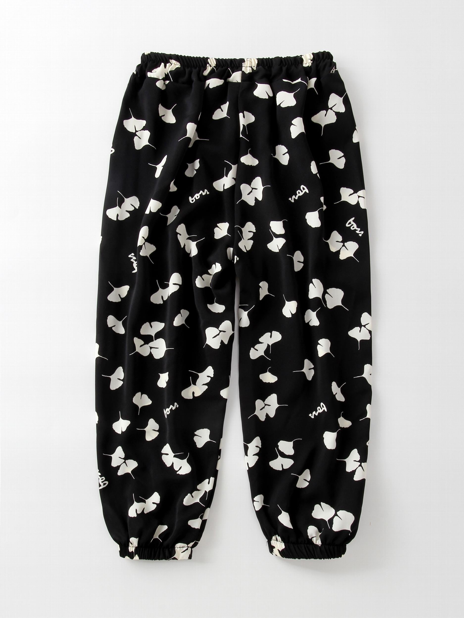 Kid Girls' Leaf Print Jogger Pants Breathable Summer Trousers