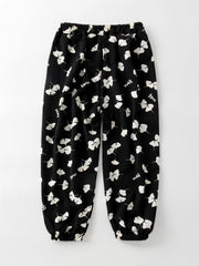 Kid Girls' Leaf Print Jogger Pants Breathable Summer Trousers