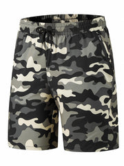 Quick Dry Comfy Men's Casual Zip Pockets Stretch Waist Drawstring Shorts