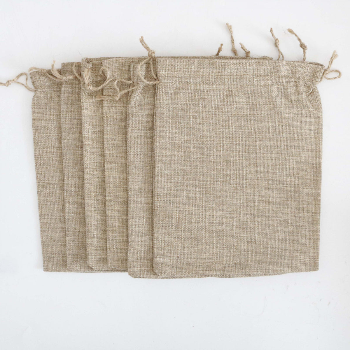 6pcs Burlap Vegetable Bags Drawstring Pouches
