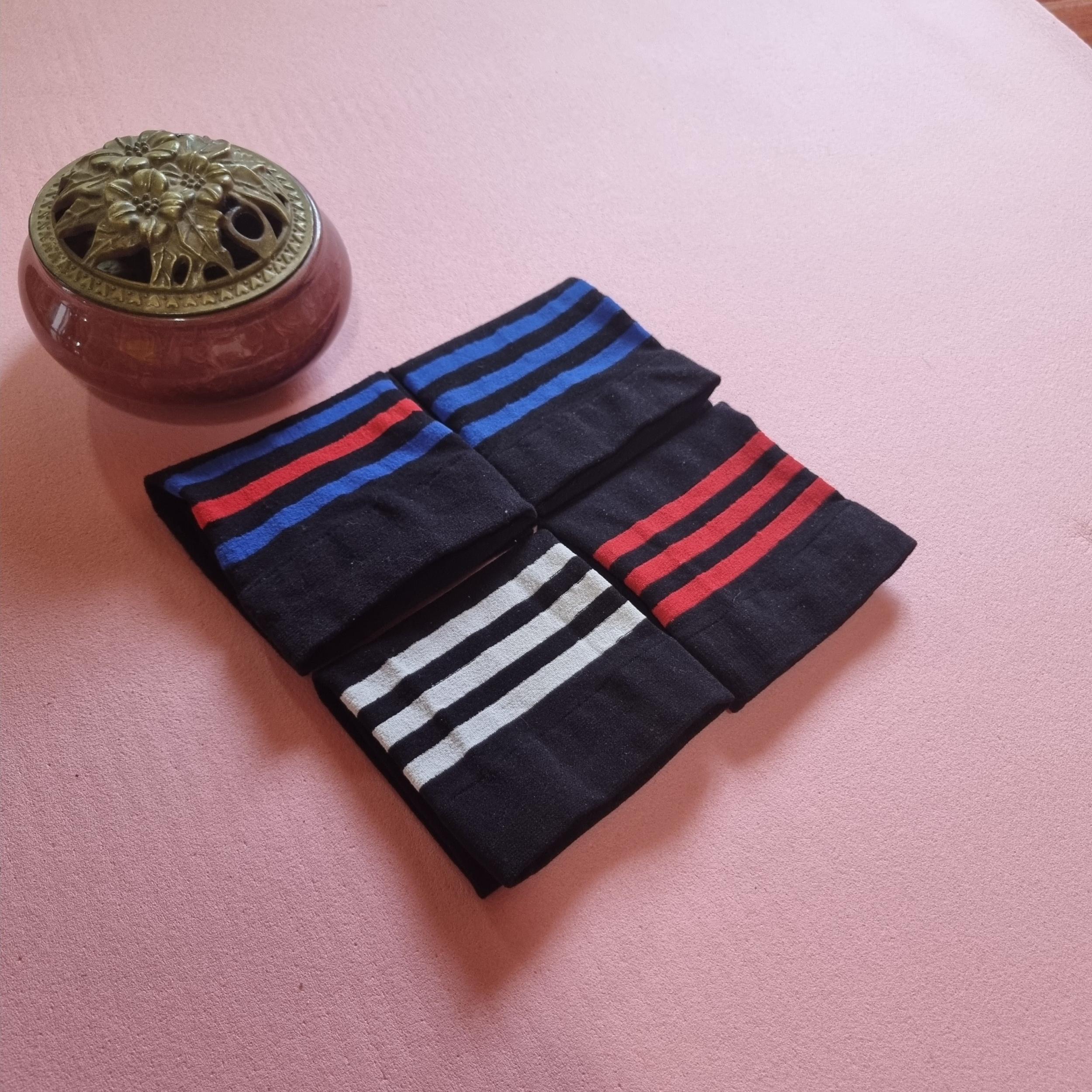 4 Pairs Striped Crew Socks Women's Stockings