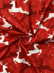  Christmas Deer Print Cardigan Open Front Long Sleeve