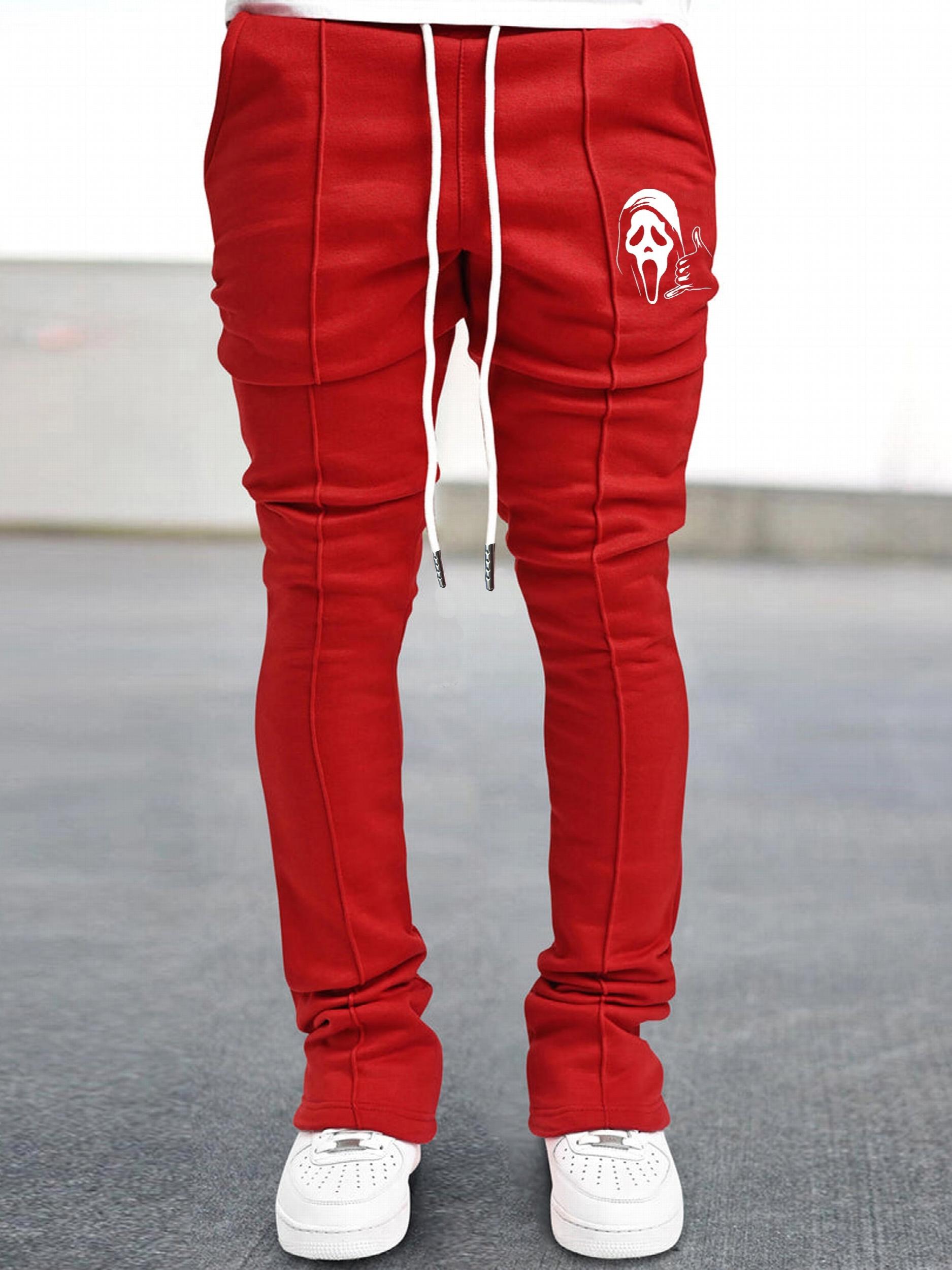 Men's Casual Sweatpants Graphic Pocket Flared Pants Hip-hop Trousers