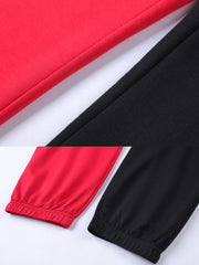Skull Print Men's Splicing Drawstring Sweatpants Casual Jogger Pants