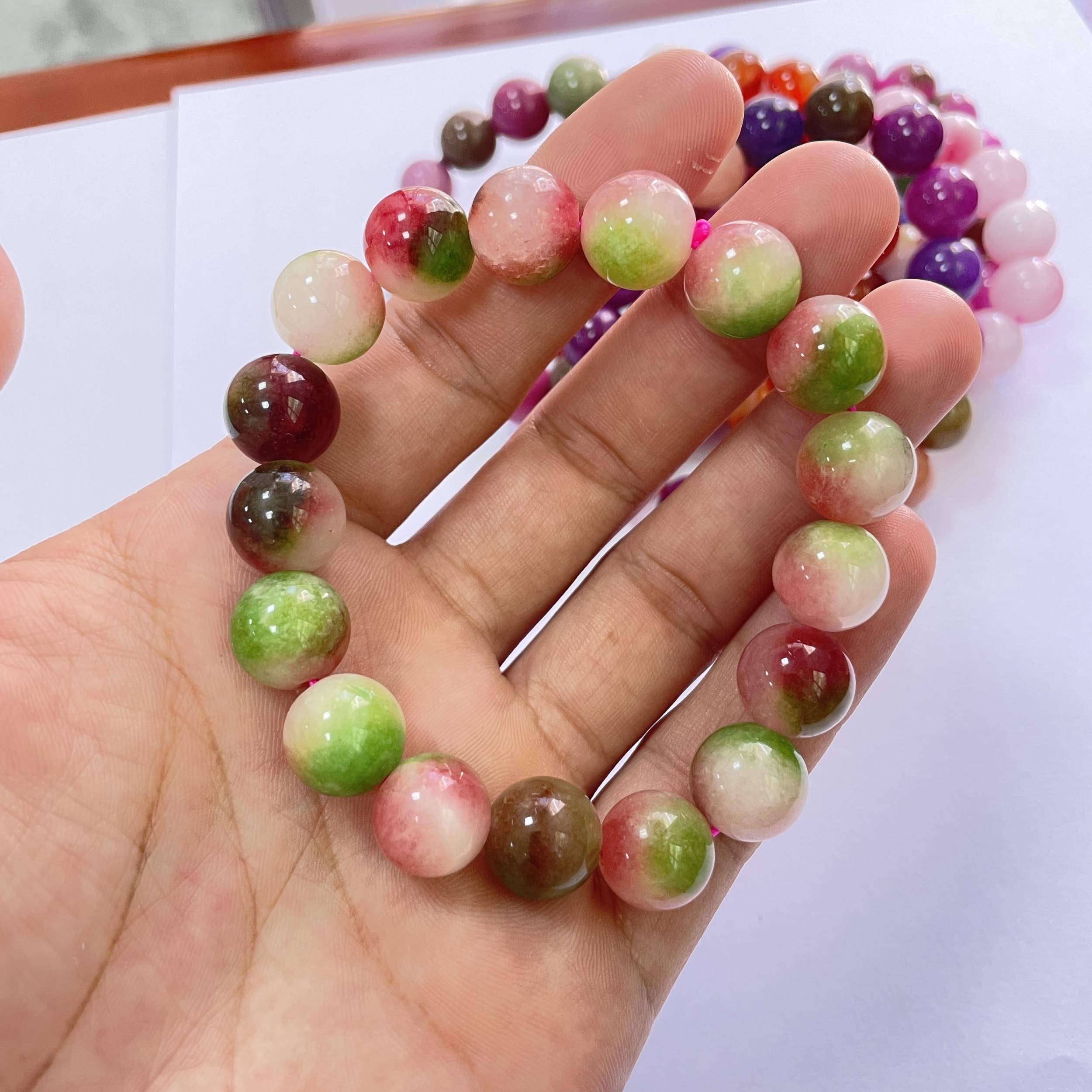 12MM Colorful Tourmaline Plum Blossom Jade Crystal Beads