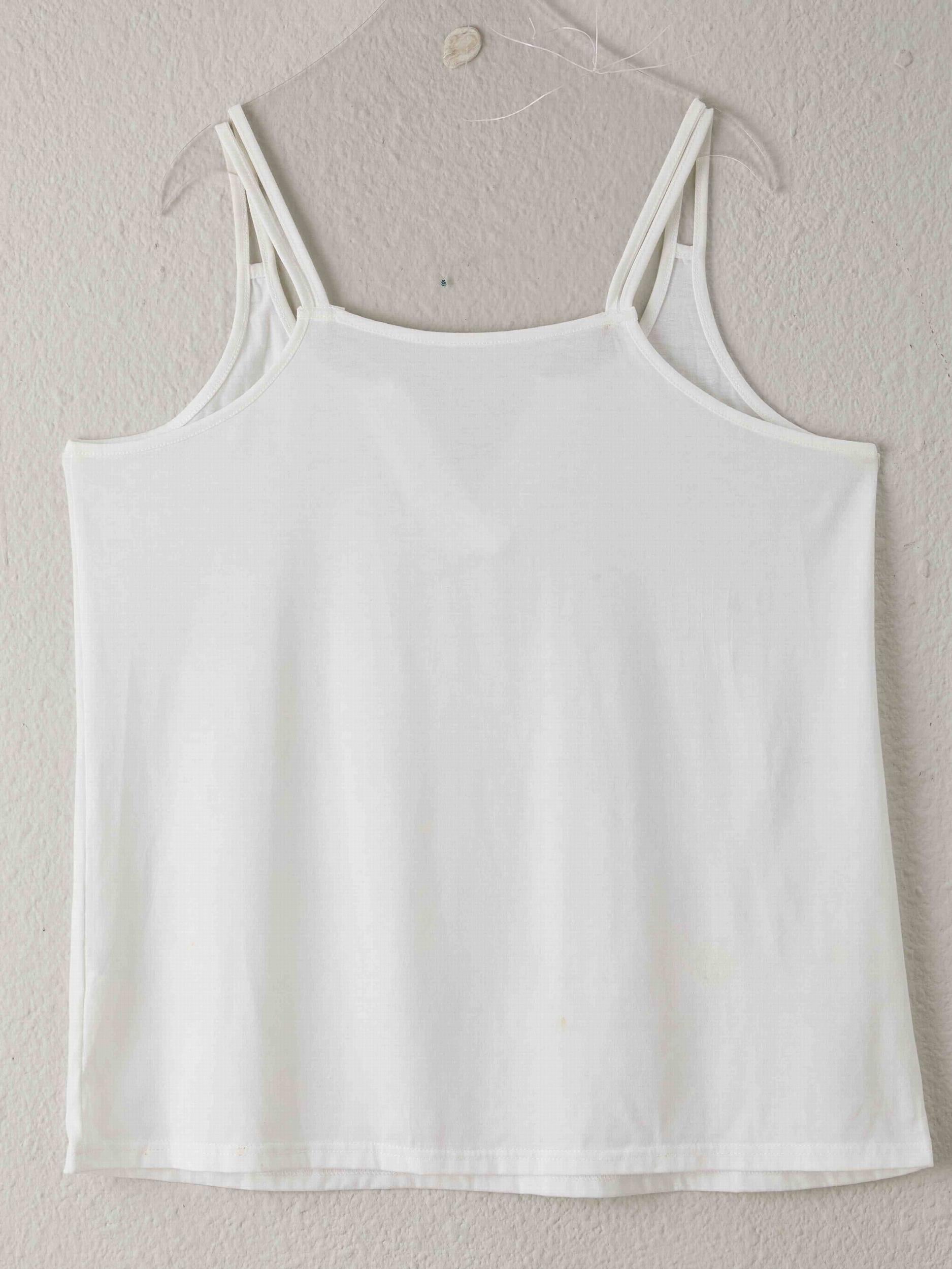  Casual Tank Top Women's Plus Plain Split Strap Notched Neck Tank Top