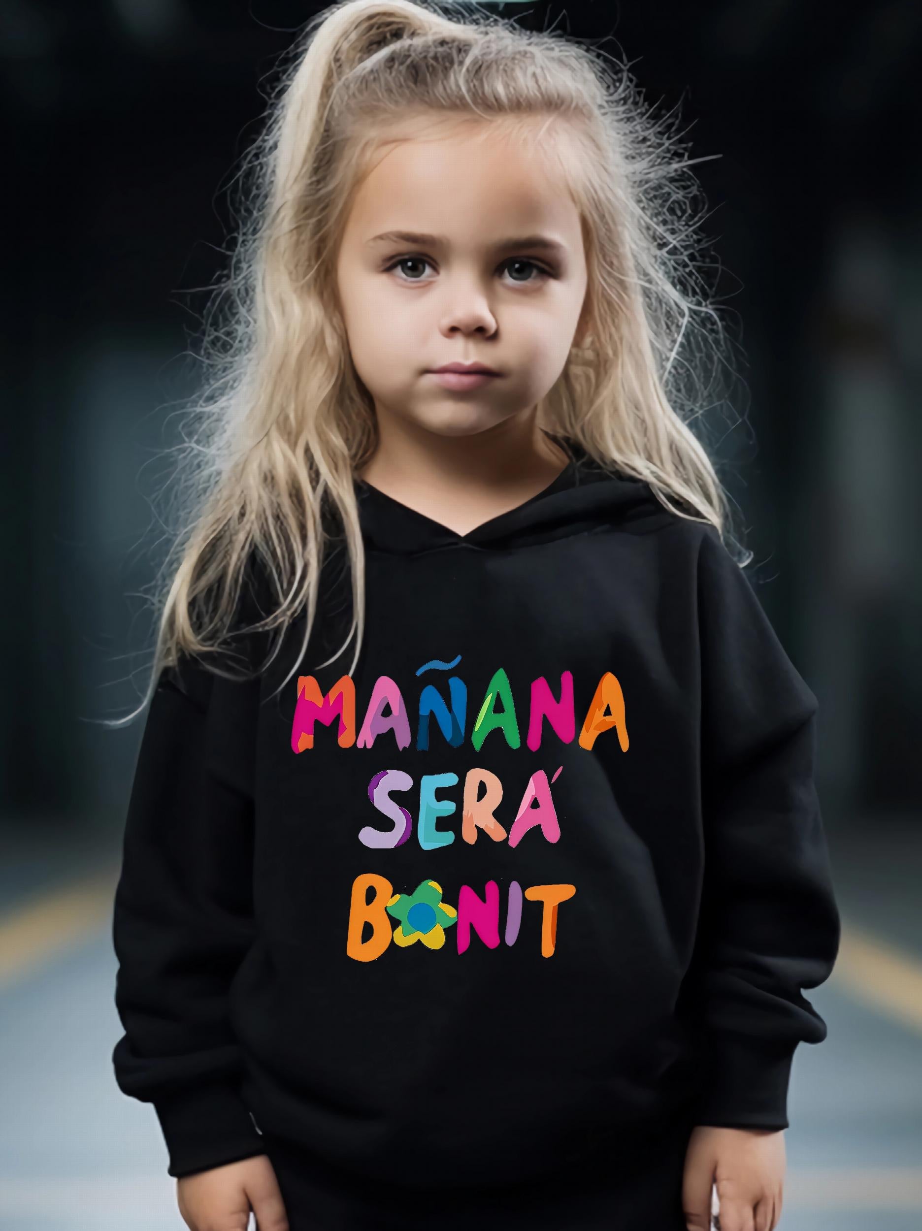 Kid's Letters Print Long Sleeve Hoodie & Pants Set Sporty Clothes