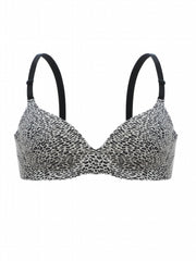 Leopard Print Push Up Bra High Support T shirt Bra Women's Lingerie