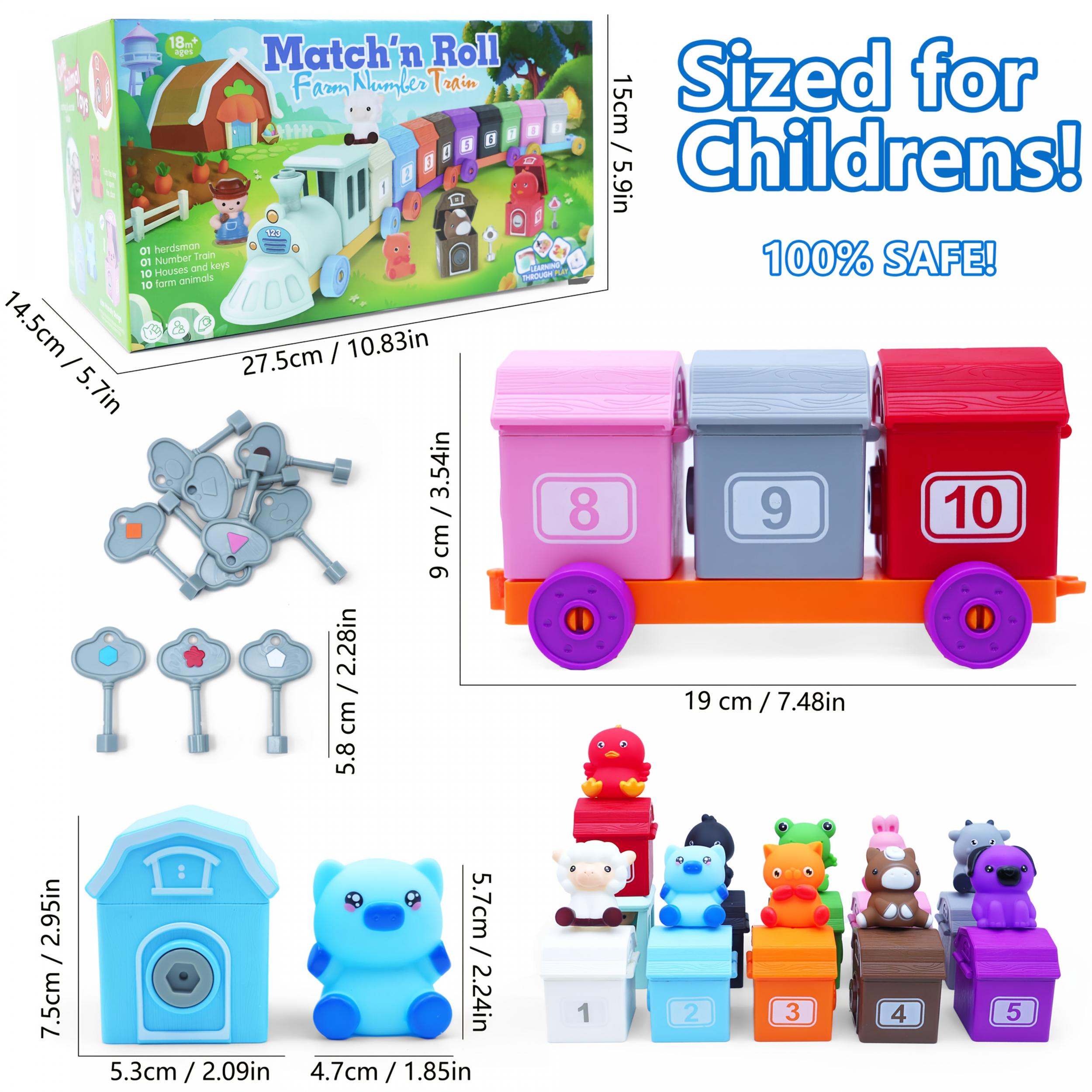 Treasure Game Matching Train with 10 Animal Puppets