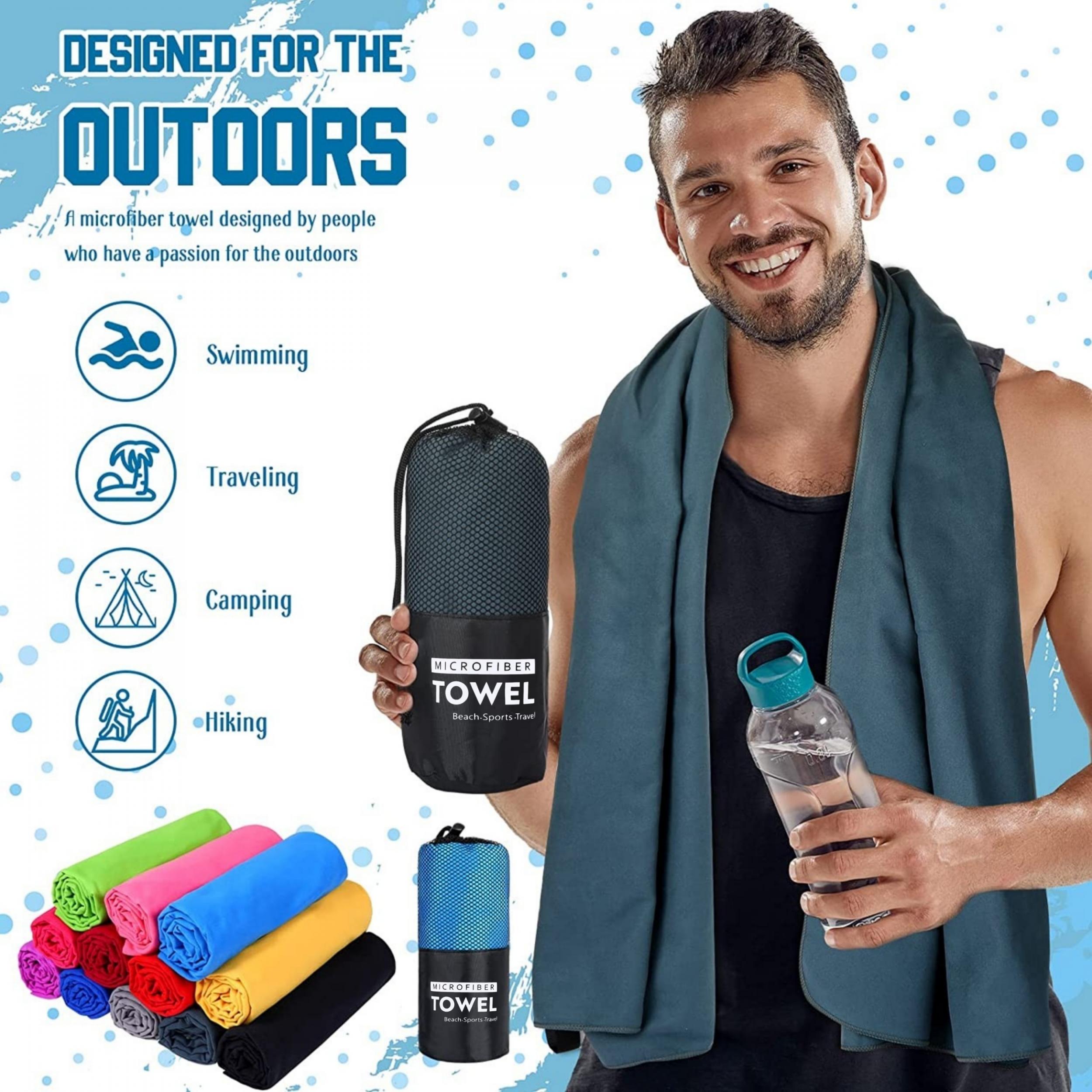 3pcs Velvet Quick Drying Towels Microfiber Fitness Sports Beach Tow