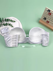 Bow Push Up Bras Comfort Sheer Back Removable Strap Everyday Bra